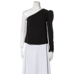 Self-Portrait one shoulder long sleeve top